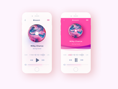 Dreamy Music Player Daily UI color design musicplayer ui