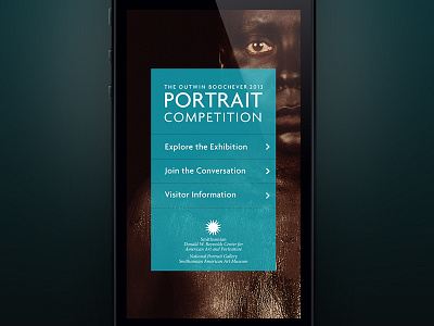 Portrait Competition Home Screen app blue clean dark home museum portrait screen