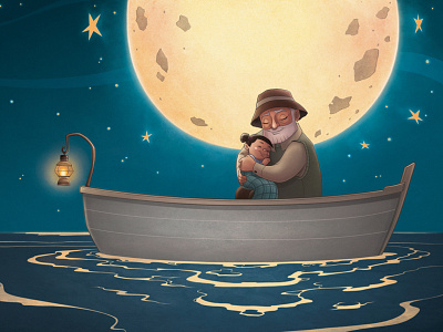 Papa's Boat book cover design book design book illustration books childrens illustration concept art digital art illustration