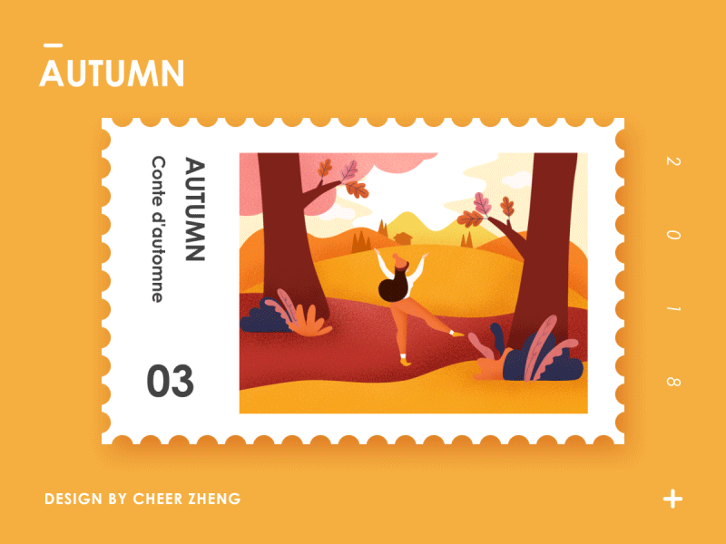 Autumn animation autumn design gif illustration stamp vector