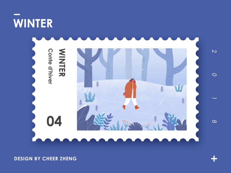 Winter_Conte d'hiver animation design gif illustration stamp vector winter