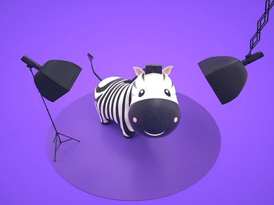 Zebra 3D 3d c4d cute design illustration render