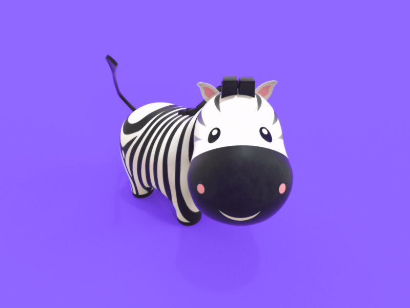 Zebra 3D Rigged 3d 3d animation animation c4d cute design gif illustration render rig zebra