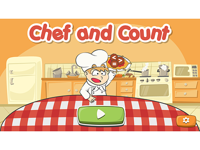 Chef and Count game main screen carton food cartoon character cartoon character design cartoon chef cartoon game cartoon illustration cartoon kitchen cartoon style cartoonish character design chef cook cooking educational game game art game character game design game development game ui kitchen