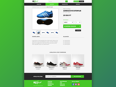 Product page webdesign concept