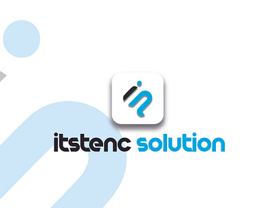 ITSTENC SOLUTION ||| It service related company logo. blue branding creativedesign graphic design itservice logo minimal simple