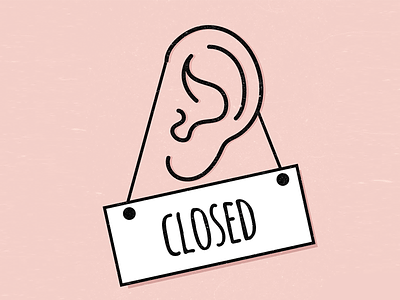 Closed closed ears illustration nowords talking