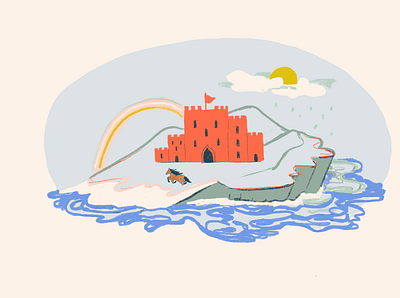 A castle childrenillustration cliffs grannuaile illustration ireland irishcastle mayo piratequeen pirates pirateship