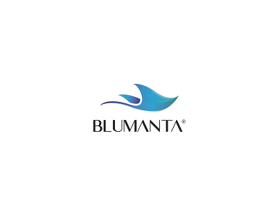 BluManta Logo branding design fish logo sea water