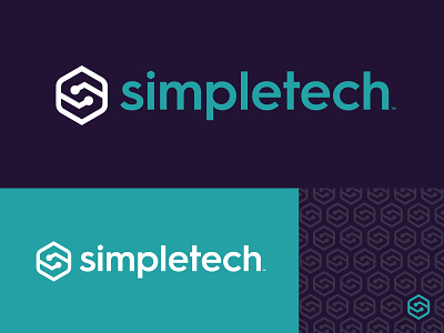 SimpleTech™ brand branding circuit design logo simple simpletech teal tech technology white