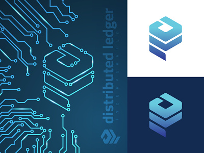 DLI® Branding badge bitcoin blockchain blue brand branding crypto logo design dli logo monogram technology white