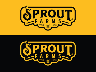 Sprout Farms® Logo black branding farm logo farming gold logo sprout