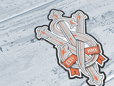 VIS Monogram banner lines monogram orange skate vis