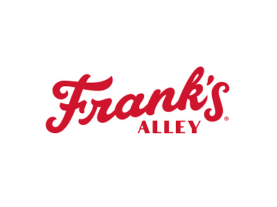 Franks Alley® Hotdogs badge brandings franks hotdogs letter logo lettering logo red black script