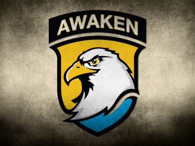 Awaken Logo airborne badge eagle logo military ministry