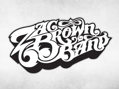 ZBB Hand Lettered Shirt band brown lettering shirt zac zbb