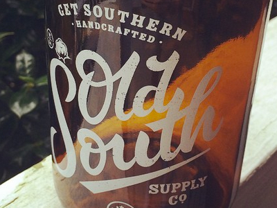Old South Supply Co. Widemouth Jars 750ml amber beer get southern glass growler hand lettered old south supply