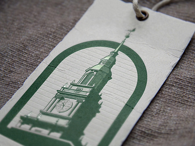 Dartmouth v2 badge building college detail green illustration shadow