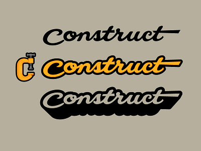 Construct Supply Co. Wordmark 3d branding co construct hand lettered logo supply type