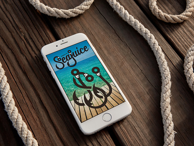 JSJ Lettering & Monogram blue green hooks jsj logo mockup ocean rope sea seajuice summertime