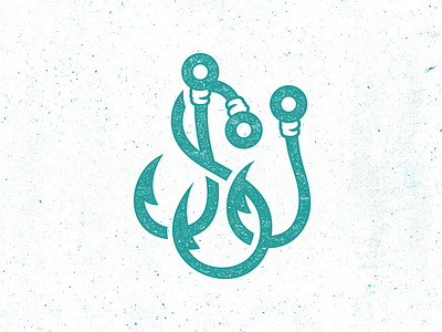 JSJ Hooks Monogram fishing hooks jsj logo monogram ocean sea seajuice summer teal