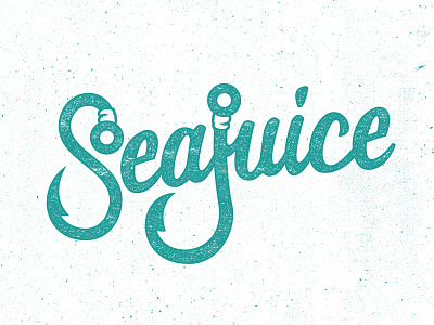 SeaJuice Lettering fishing hooks jsj lettering logo ocean sea seajuice summer teal