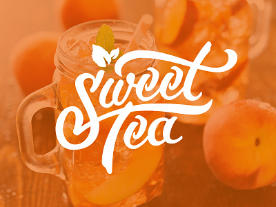 Sweet Tea Y'all! cold hand lettering iced logo old south peach southern sweet tea tea