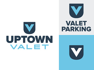 Uptown Valet badge blue grey idlewild light blue proxima nova u uptown uv v valet