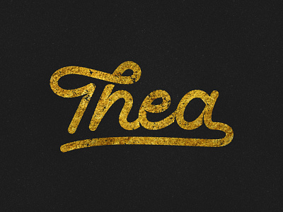 Thea for P&K deltondo baby first kiddo foil girl gold hand lettering mono weight name script shadow thea typography