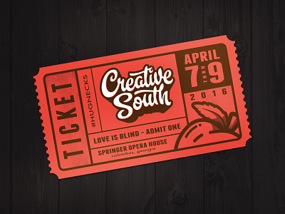 Creative South 2016 - EBTix conference creative south cs16 earlybird misprint peach script ticket tickets vintage