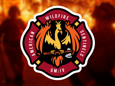 American Wildfire Sentinels axe badges fire fire badge fire fighter flames greg meyers phoenix rip woods