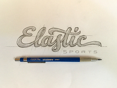 Elastic Sketch brand design elastic hand lettering lettering logo pencil sketch sports