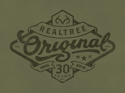 Realtree® Original - Celebrating 30 Years! antlers badge badges brand lettering logo original realtree