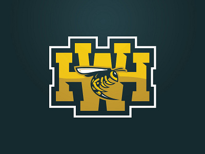 Waverly Hall Jackets - WH Monogram bee bees brand helmet jackets logo sports brand wasp yellow jacket