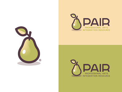 PAIR™ Brand - "Professional Arts Integration Resource" apple arts brand branding fruit learning logo pair pear teacher