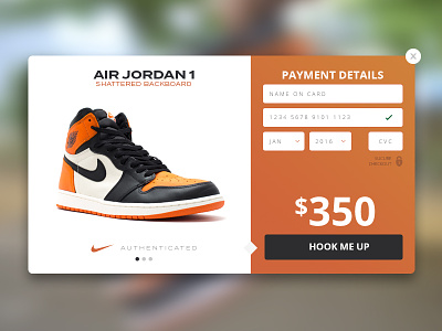 Air Jordan 1:SB - Checkout air jordan 1 backboard checkout creditcard nike payment shattered shoes ui ux