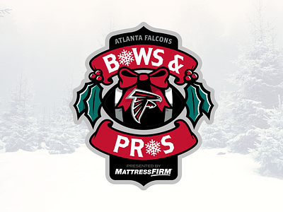 Atlanta Falcons® Bow & Pros atlanta badge bow brand charity christmas falcons football gifts holly logo ribbons