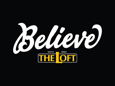 Believe believe community food hand lettered jazz lettering logo music the loft