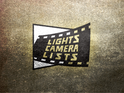 "Lights, Camera, Lists" blog film handlettered logo movies screen