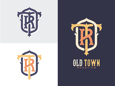 Old Town Roasting® branding california coffee logo monogram o old town r roaster roasting t