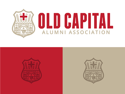 Old Capital Alumni Association™ badge branding fraternity ga ka logo milledgeville monoline thick to thin lines