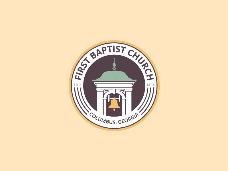 First Baptist Church - Tertiary Badge baptist bell tower bell logo church logo church branding branding brand