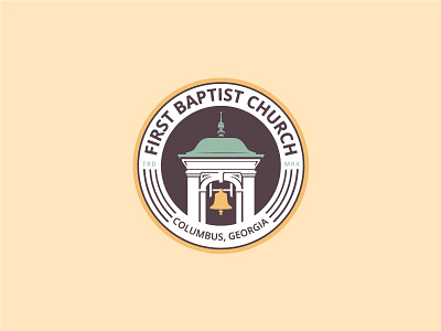 First Baptist Church - Tertiary Badge baptist bell bell tower brand branding church branding church logo logo