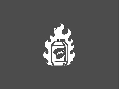 "Mayo On Fire" fire fun brand grey logo mayo studio team icon system