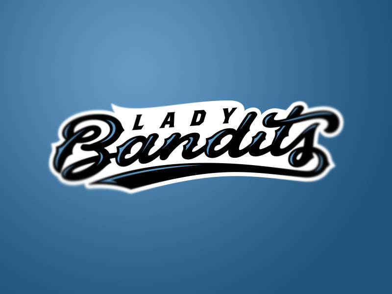 Lady Bandits Script brother font blue fun branding logo softball bandits handlettered lettering script