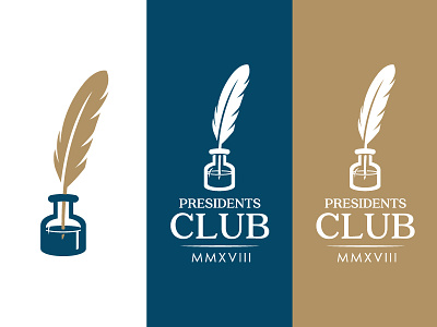 New Mark for The President's Club 30 minutes feather alfac branding inkwell logo quill tip