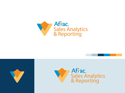 Aflac® Sales Analytics & Reporting aflac blue brand branding check mark duck foot internal logo orange yellow