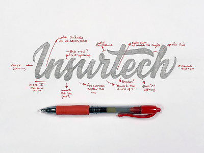 Insurtech™ Logotype brand branding hand lettered insurance lettering logo logotype process script sketch