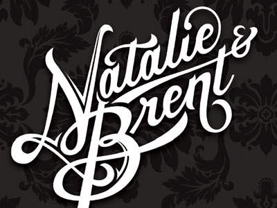 Natalie & Brent Final custom hand invite lettering logo type wedding