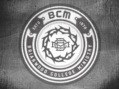 BCM Badge badge briarwood circles college crown lhf logo ministry monogram plates seal thorns